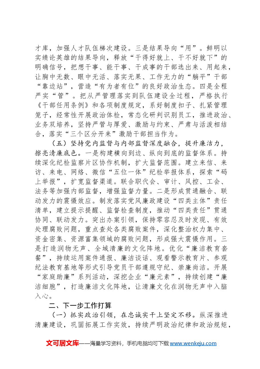 国企2024年落实全面从严治党主体责任情况报告.docx,第4页预览
