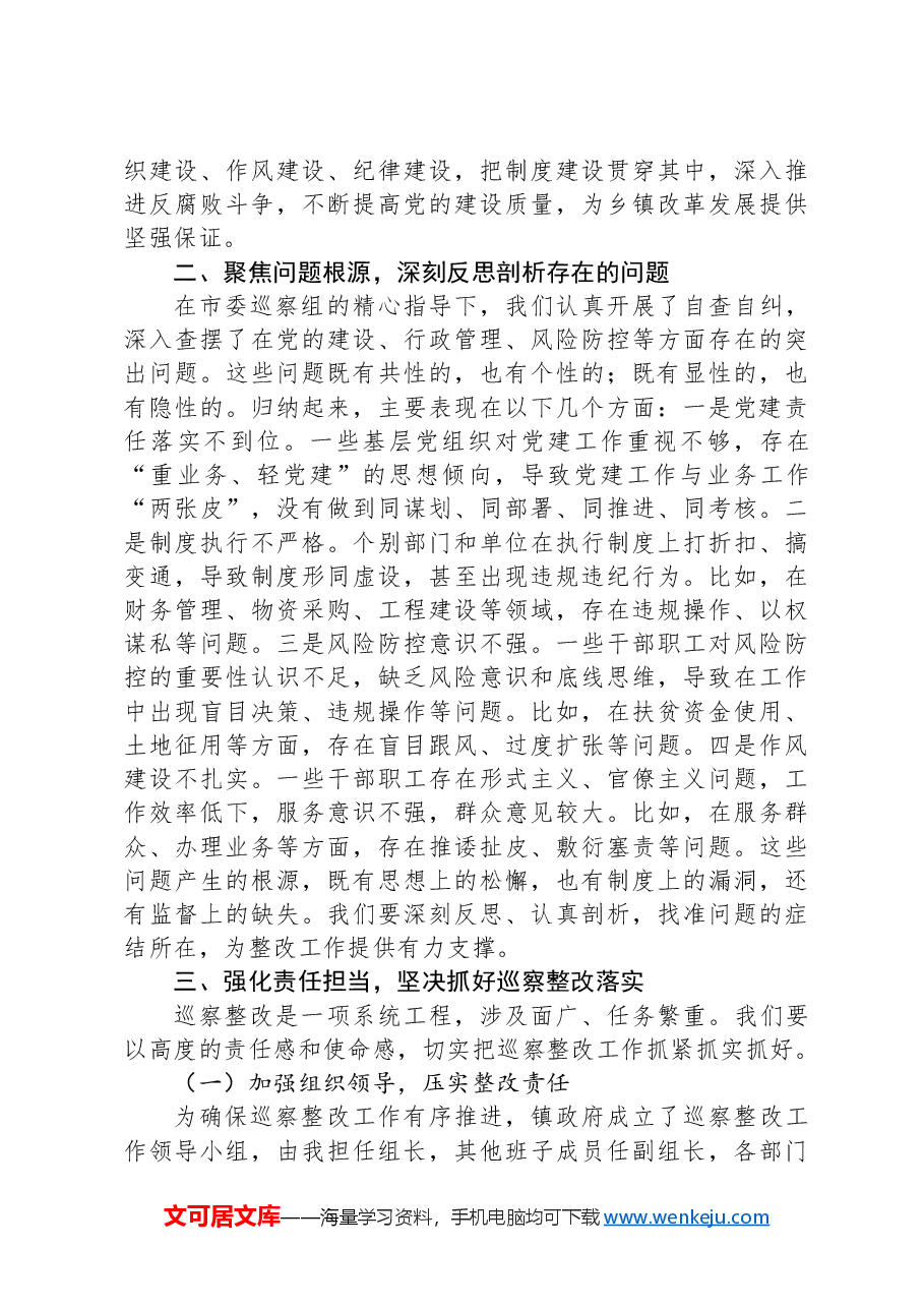巡察整改工作专题推进会发言.docx,第2页预览
