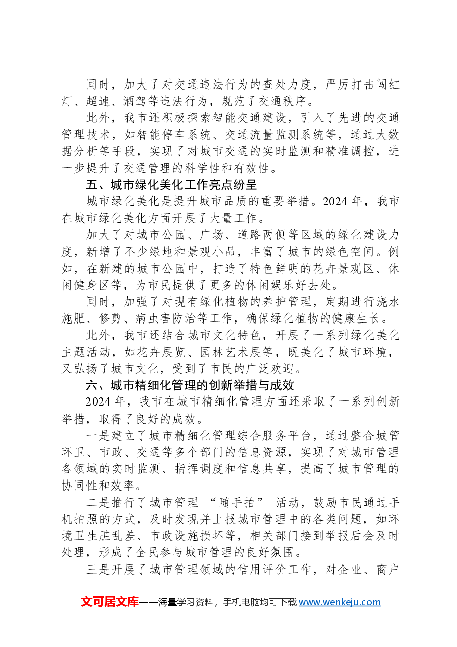 某市2024年城市精细化管理工作报告.docx,第3页预览