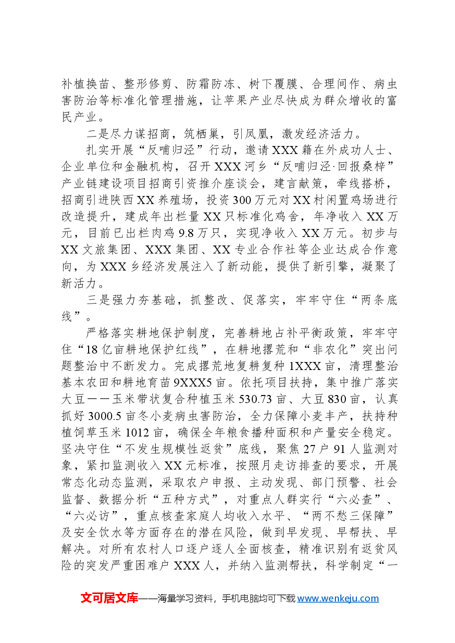 XX镇2024年工作报告.docx，第3页预览