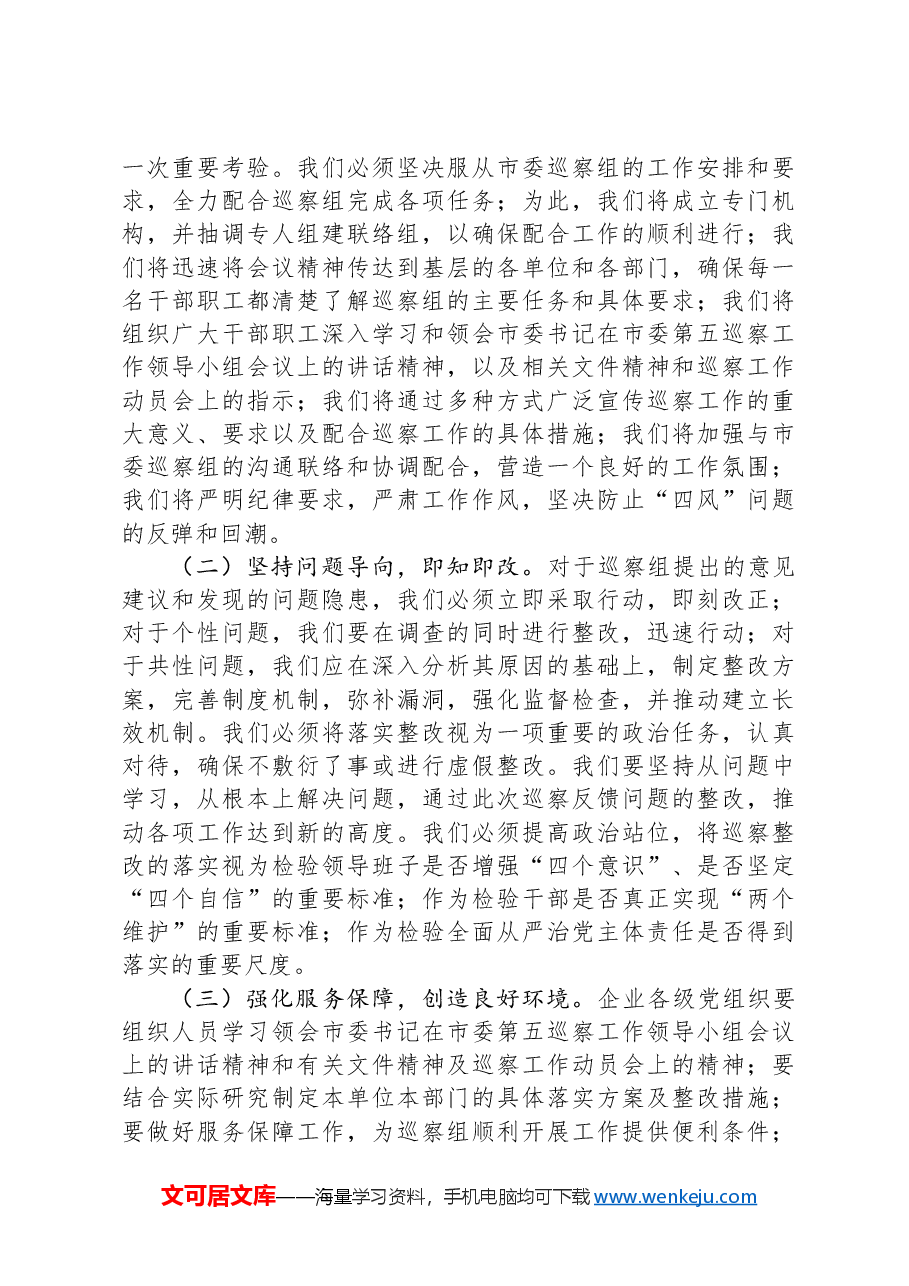 在企业2024年巡察整改反馈意见会上的讲话.docx,第3页预览