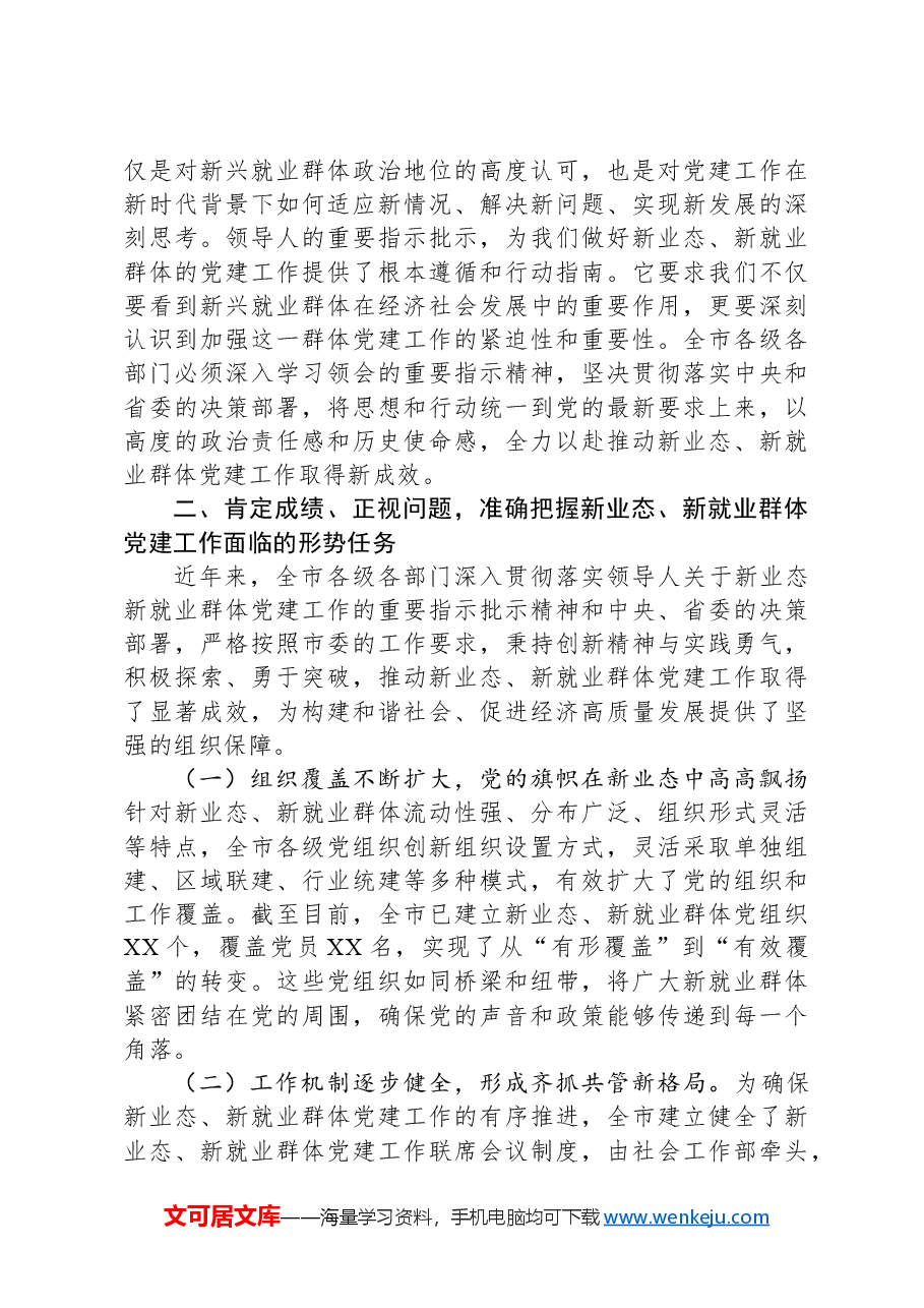 市长在2024年全市新业态、新就业群体党建工作推进会上的讲话.docx，第2页预览