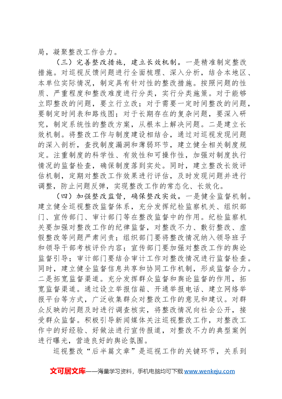 在做好巡视整改“后半篇文章”专题研讨会上的交流发言.docx,第4页预览
