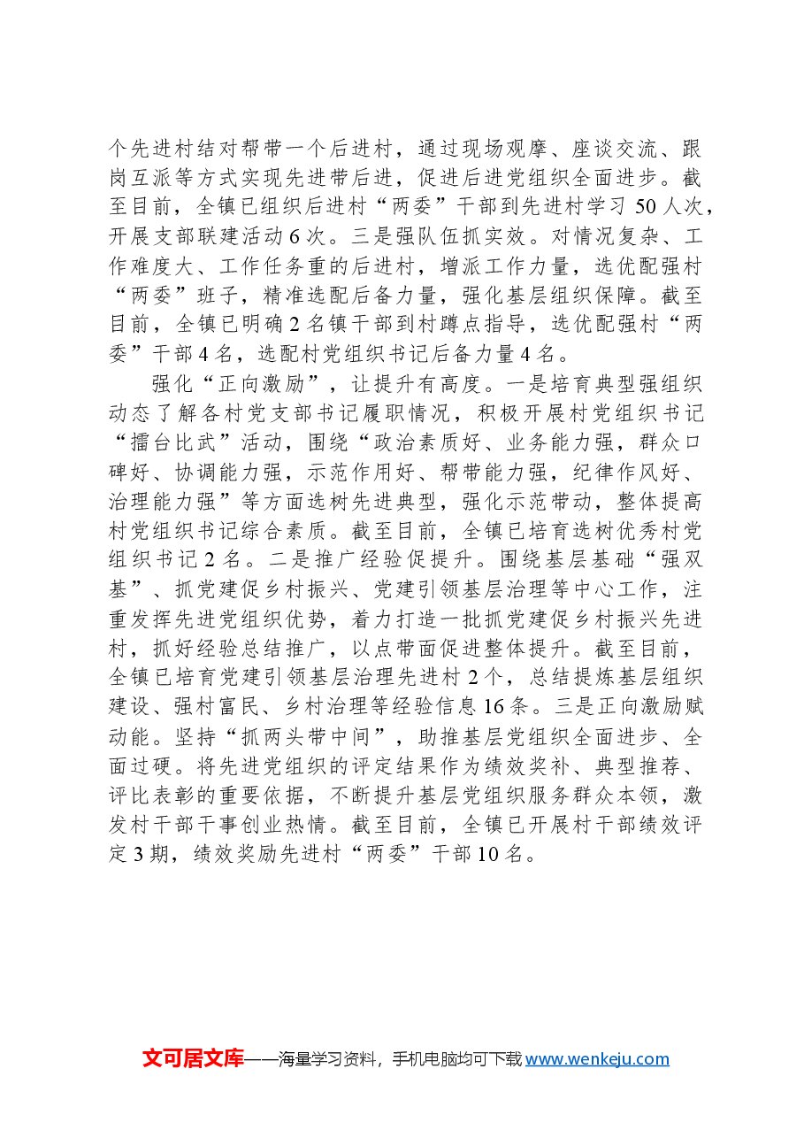 在“排队抓尾、双整双创”行动推进会暨基层党组织建设经验交流会上的汇报发言.docx,第2页预览