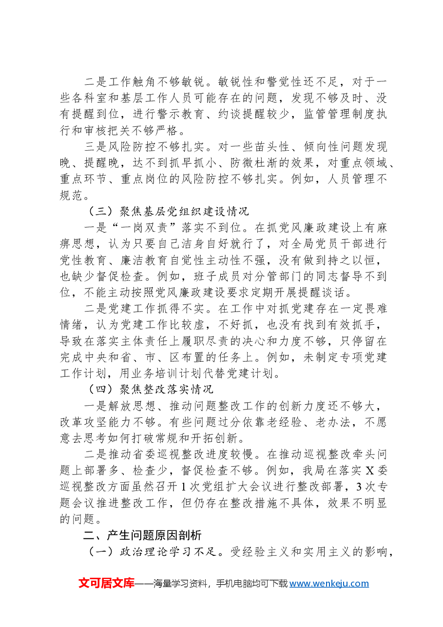 2024年民主生活会对照剖析材料.docx，第2页预览