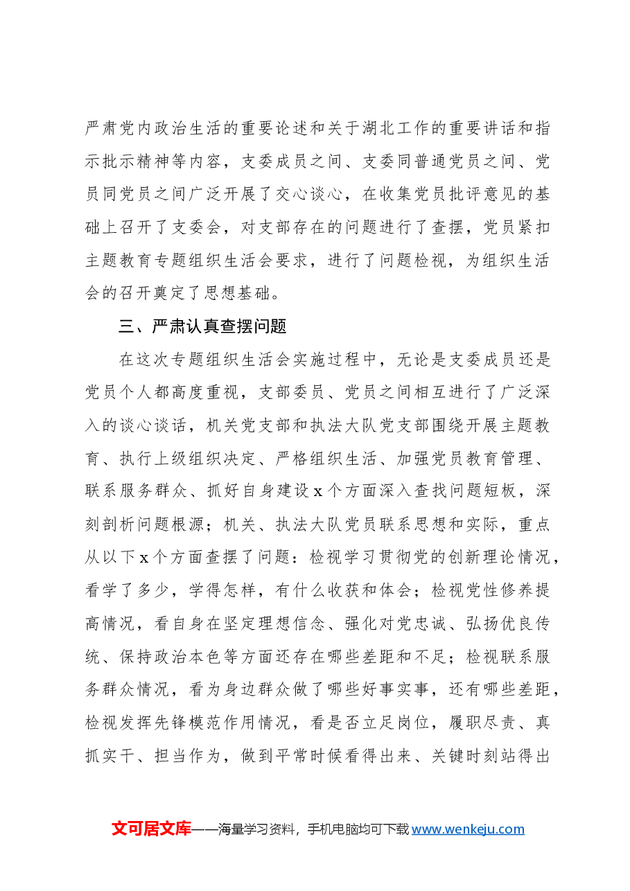关于x专题组织生活会召开情况的报告.docx,第3页预览