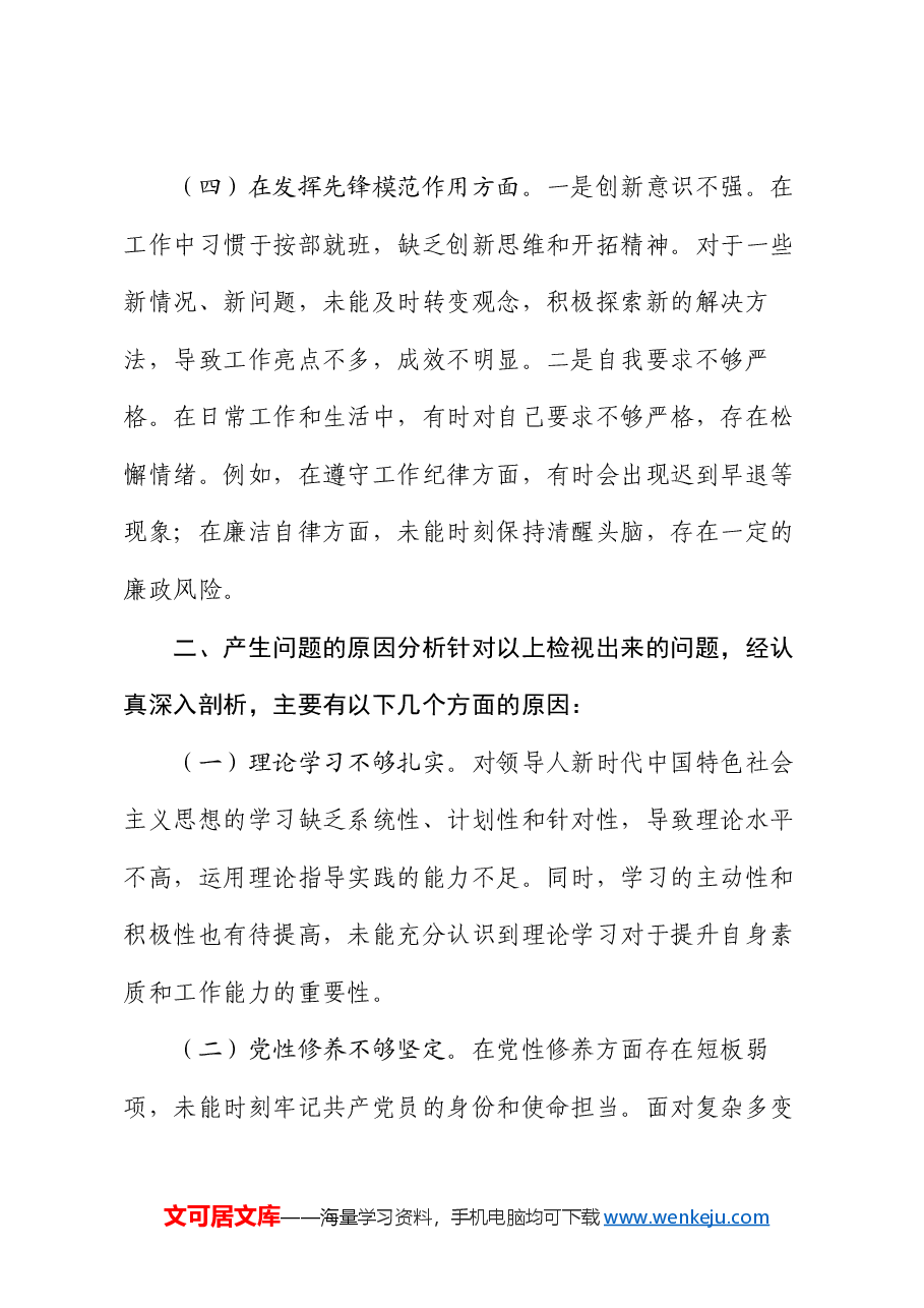 2024年专题民主生活会个人对照检查材料.docx,第3页预览