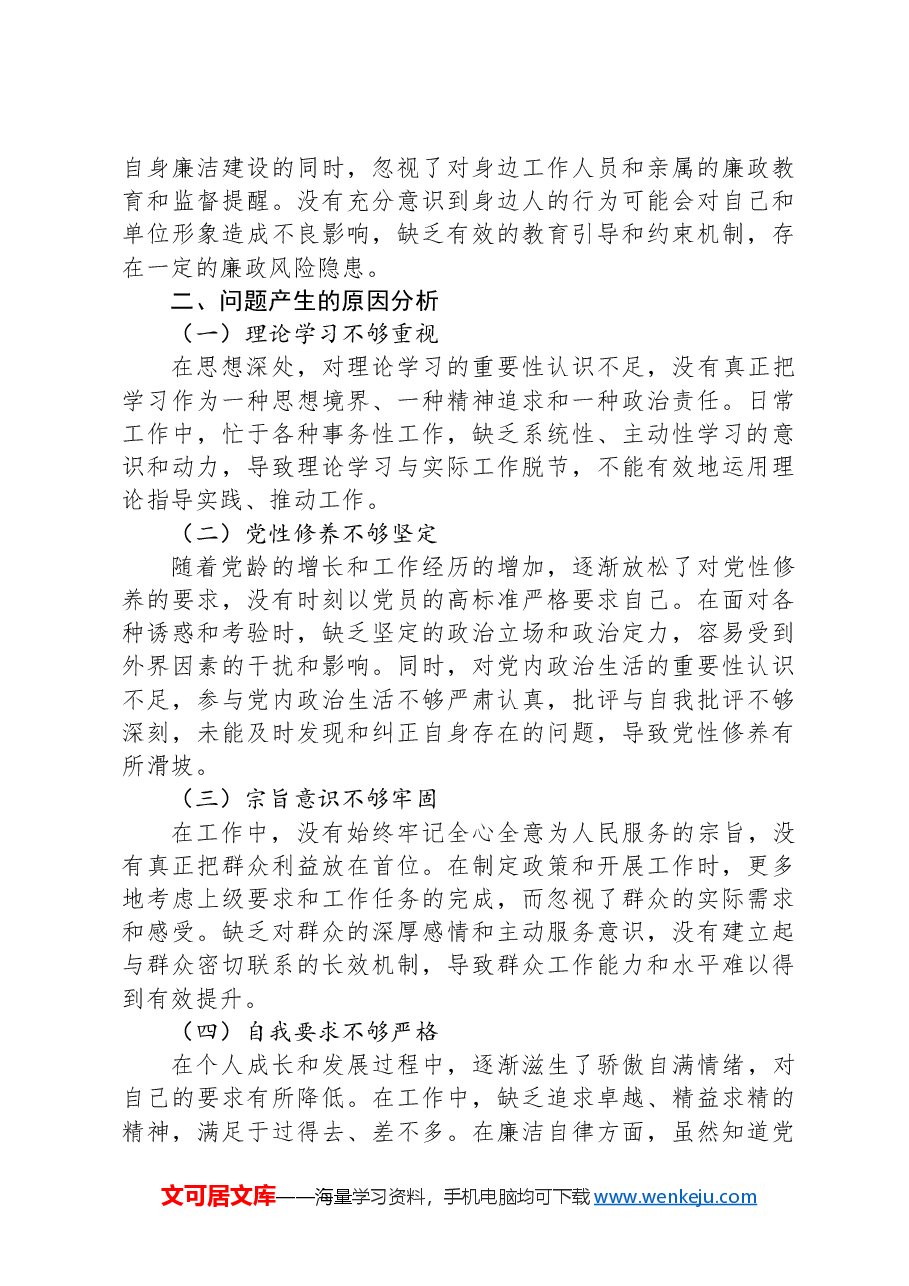 专题民主生活会个人对照检查材料.docx,第3页预览