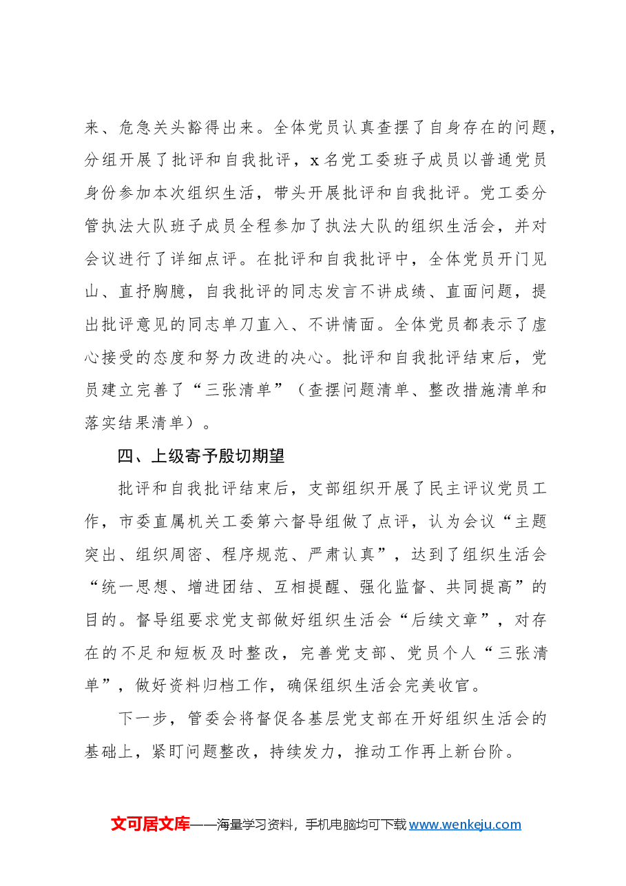 关于x专题组织生活会召开情况的报告.docx,第4页预览