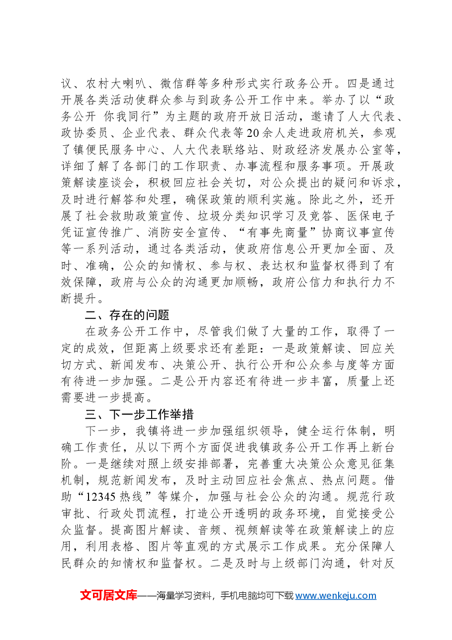 镇2024年基层政务公开工作总结.docx,第3页预览