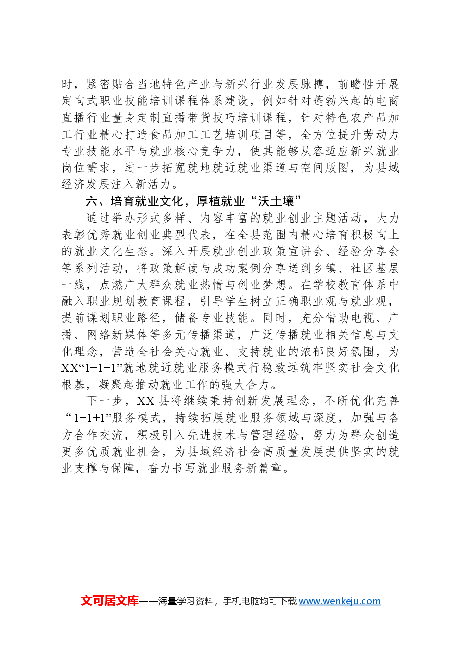 关于某县就业服务体系建设的经验总结.docx,第3页预览