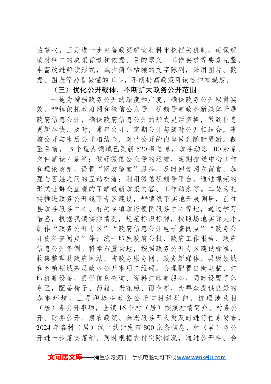 镇2024年基层政务公开工作总结.docx,第2页预览