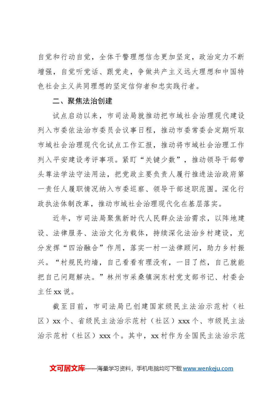 司法局推进市域社会治理现代化试点工作总结.docx,第2页预览