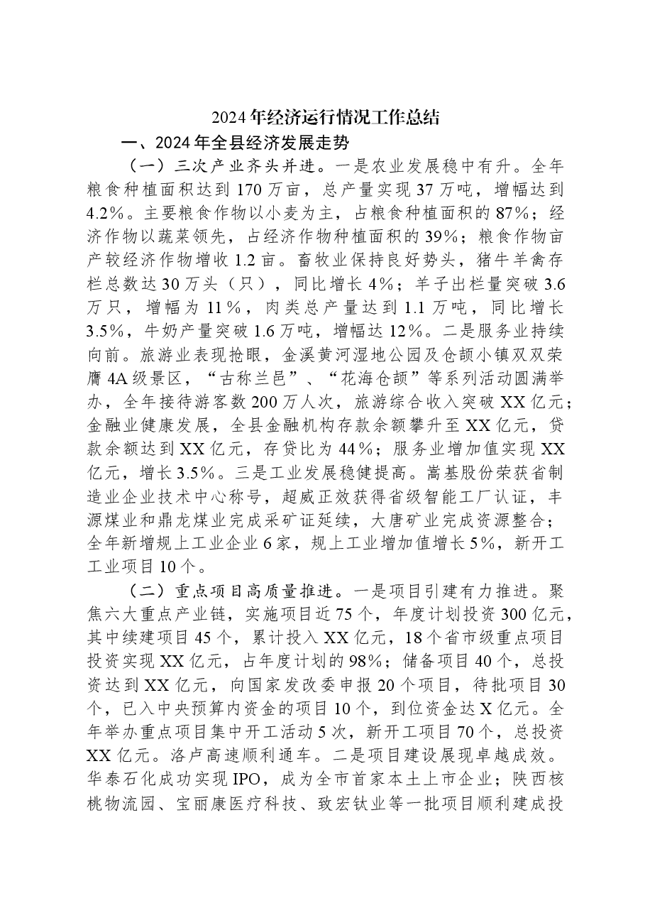 2024年经济运行情况工作总结.docx,第1页预览