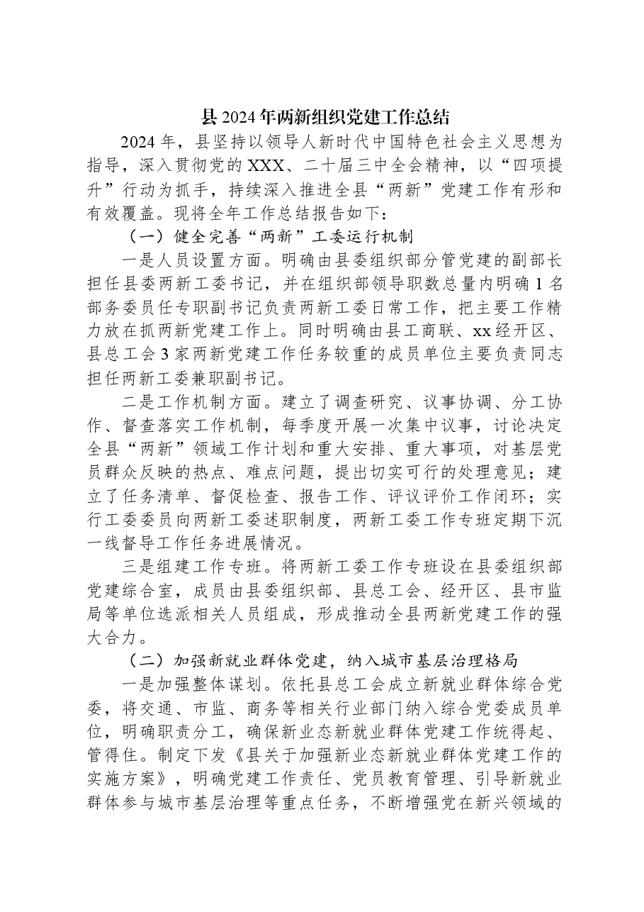 县2024年两新组织党建工作总结.docx,第1页预览