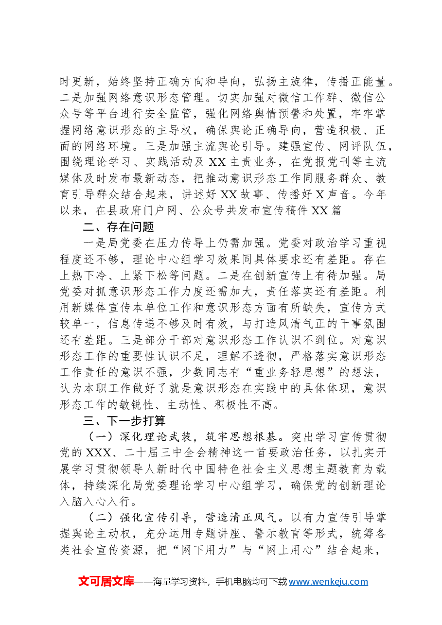局党委书记履行意识形态工作责任述职报告.docx,第2页预览