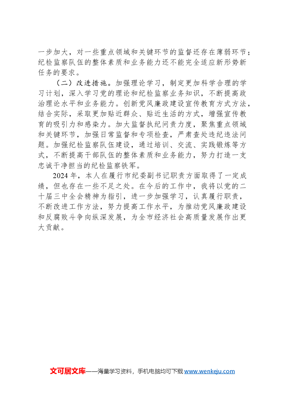 市纪委副书记2024年述职述廉报告.docx,第4页预览