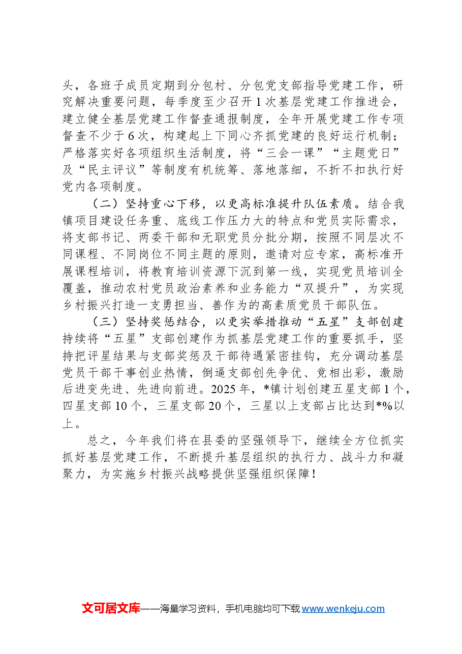 2024年度乡镇基层党建工作述职报告.docx,第4页预览