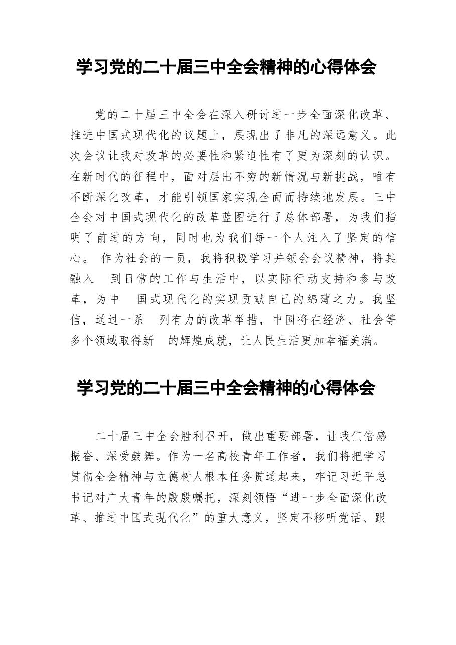 二十届三中全会精神学习心得体会汇编98篇(1).docx,第4页预览