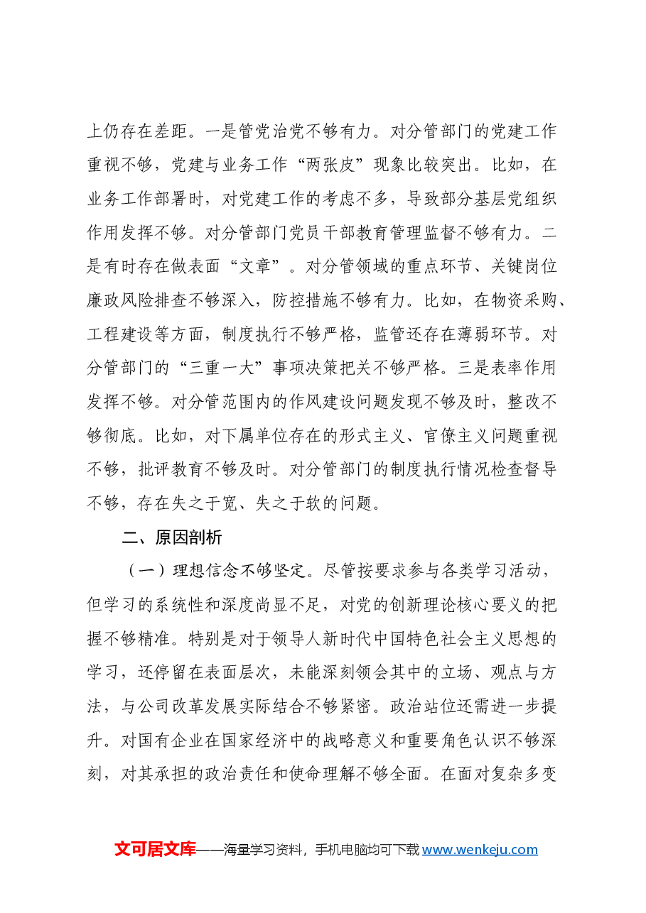 2024年度民主生活会个人对照检查材料(四个带头).docx,第4页预览
