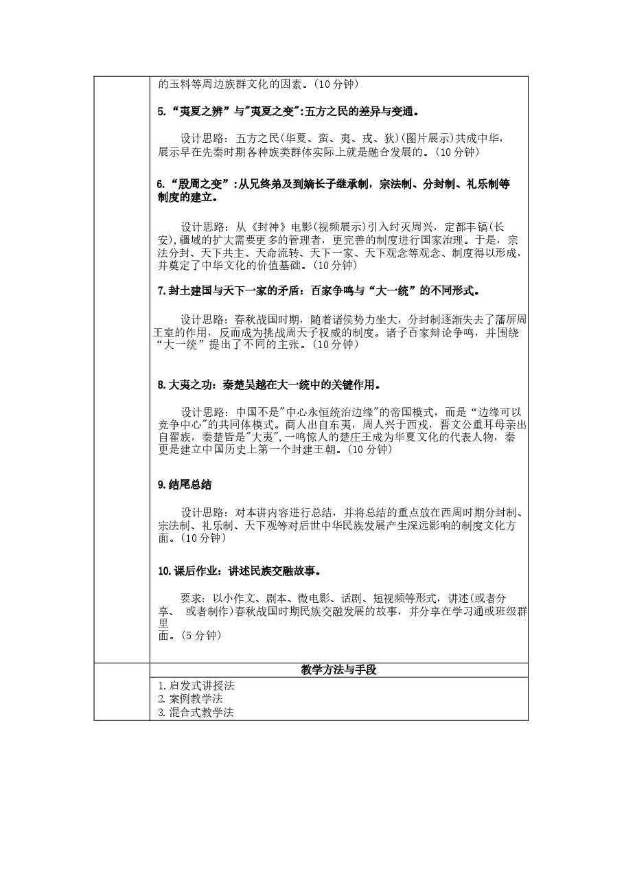 中华民族共同体概论教案4第四讲  天下秩序与华夏共同体的演进（夏商周时期）教案.docx，第2页预览