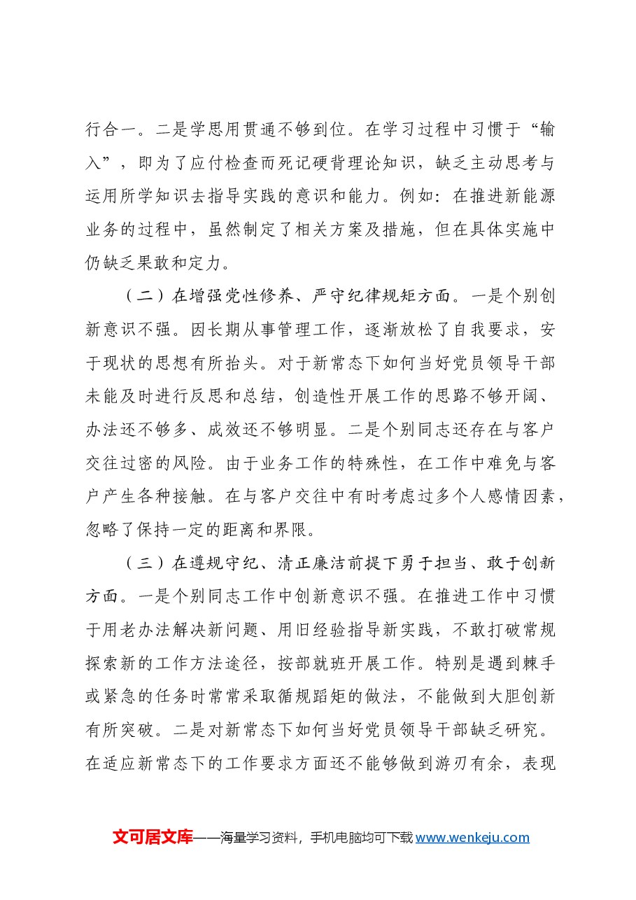 国有企业党委书记2024年民主生活会个人对照检查发言材料.docx,第4页预览