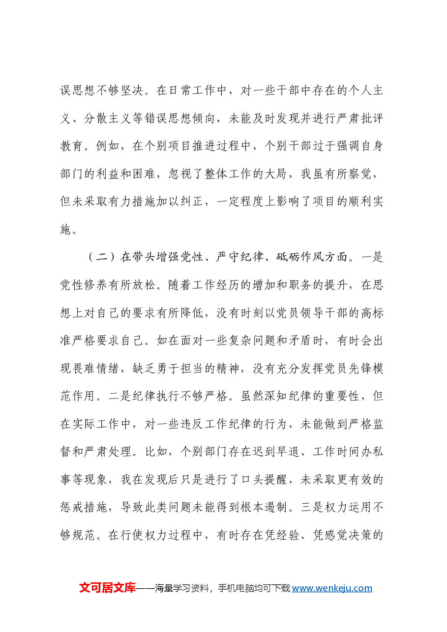 市长关于2024年度民主生活会个人对照检视发言材料.docx,第3页预览