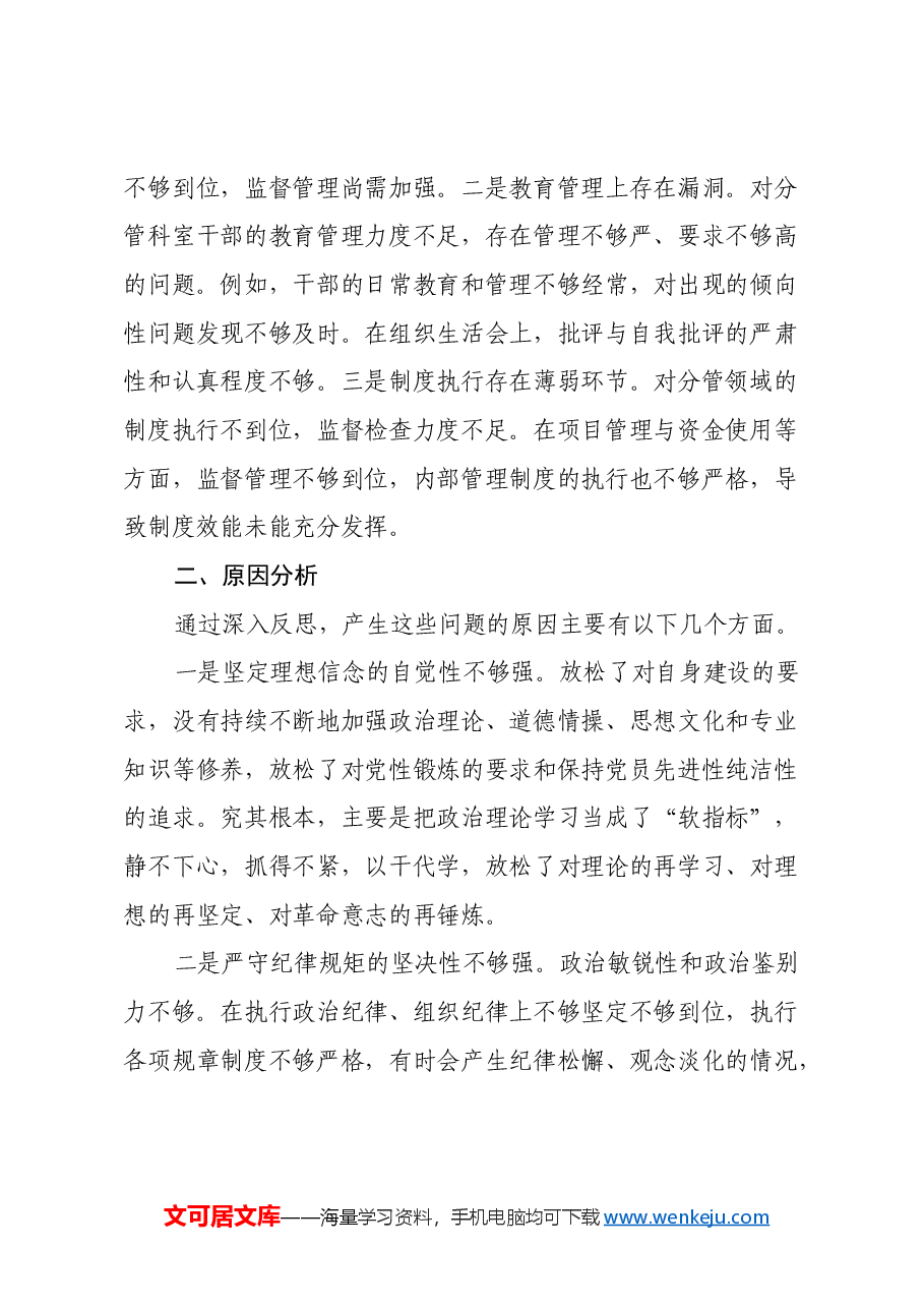 xx副书记2024年民主生活会个人对照检查材料(四个带头).docx,第4页预览
