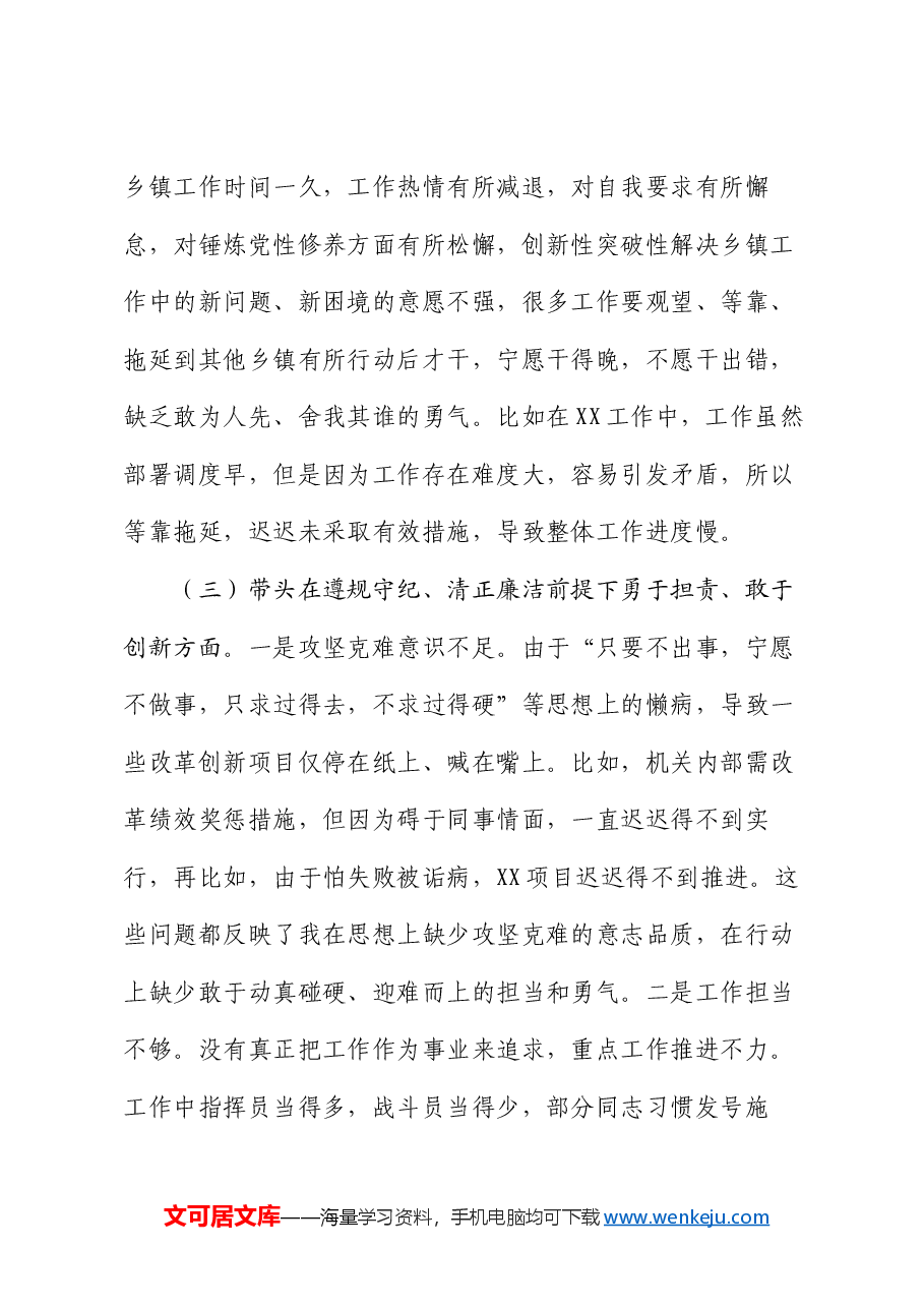 乡镇长2024年民主生活会个人对照检查材料.docx,第3页预览