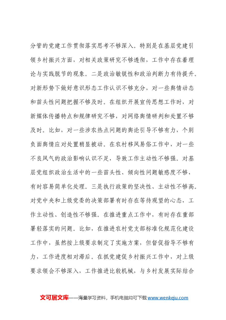 乡镇2024年民主生活会个人对照检查.docx,第2页预览
