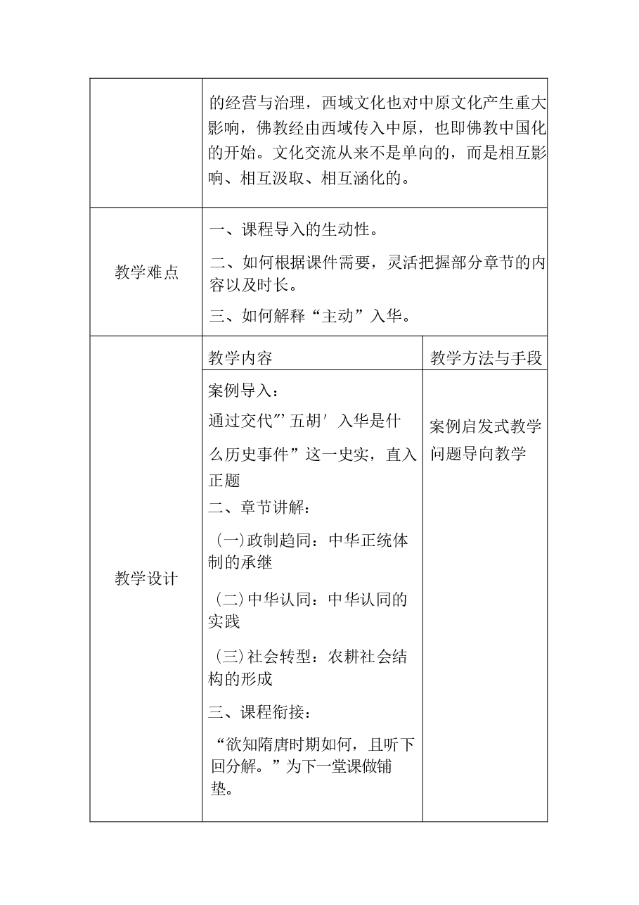 中华民族共同体概论教案6第六讲 五胡入华与中华民族大交融(魏晋南北朝)教案.docx,第3页预览