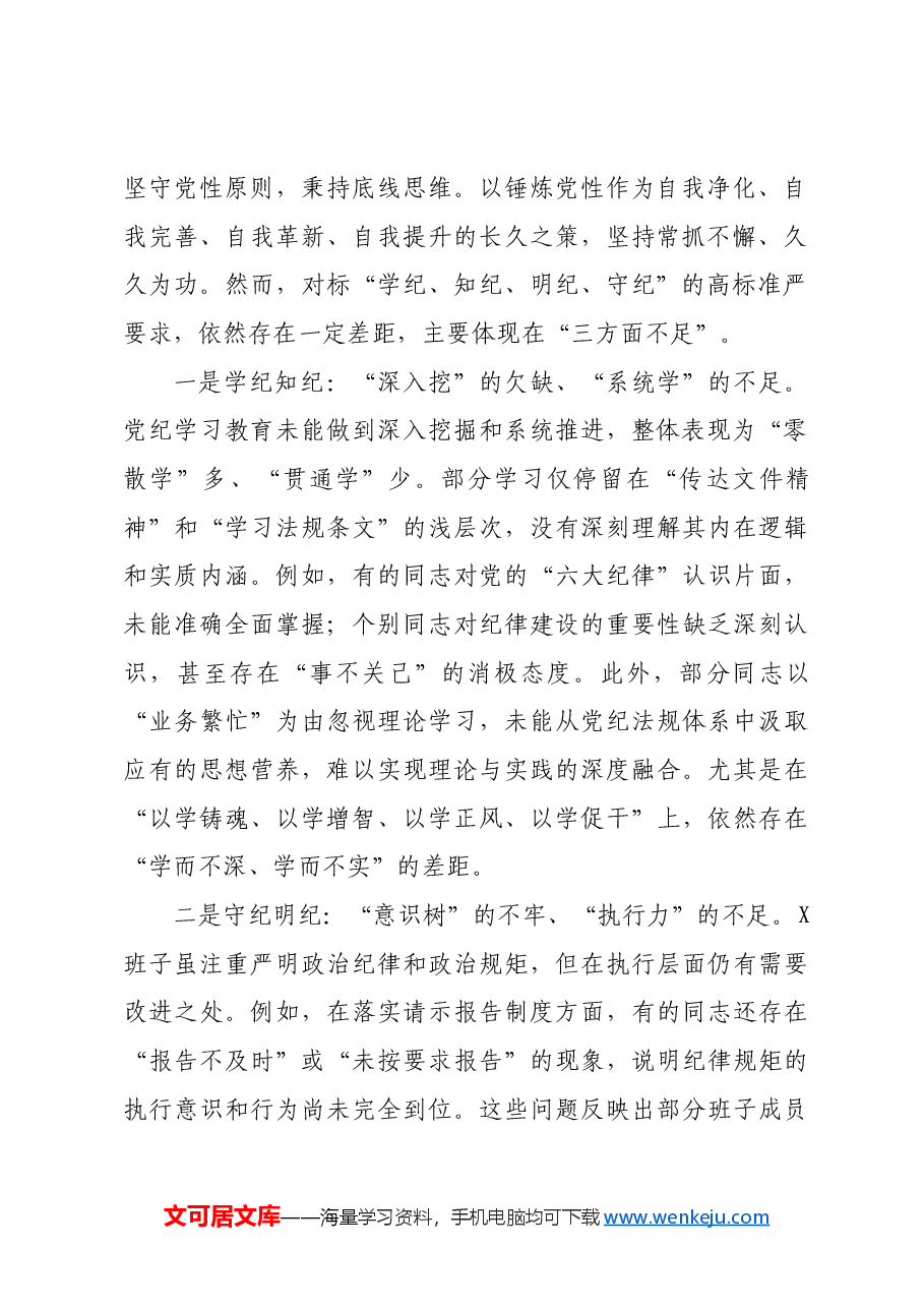 2024年度民主生活会班子对照检查材料四个带头+意识形态+上年度整改落实.docx,第2页预览