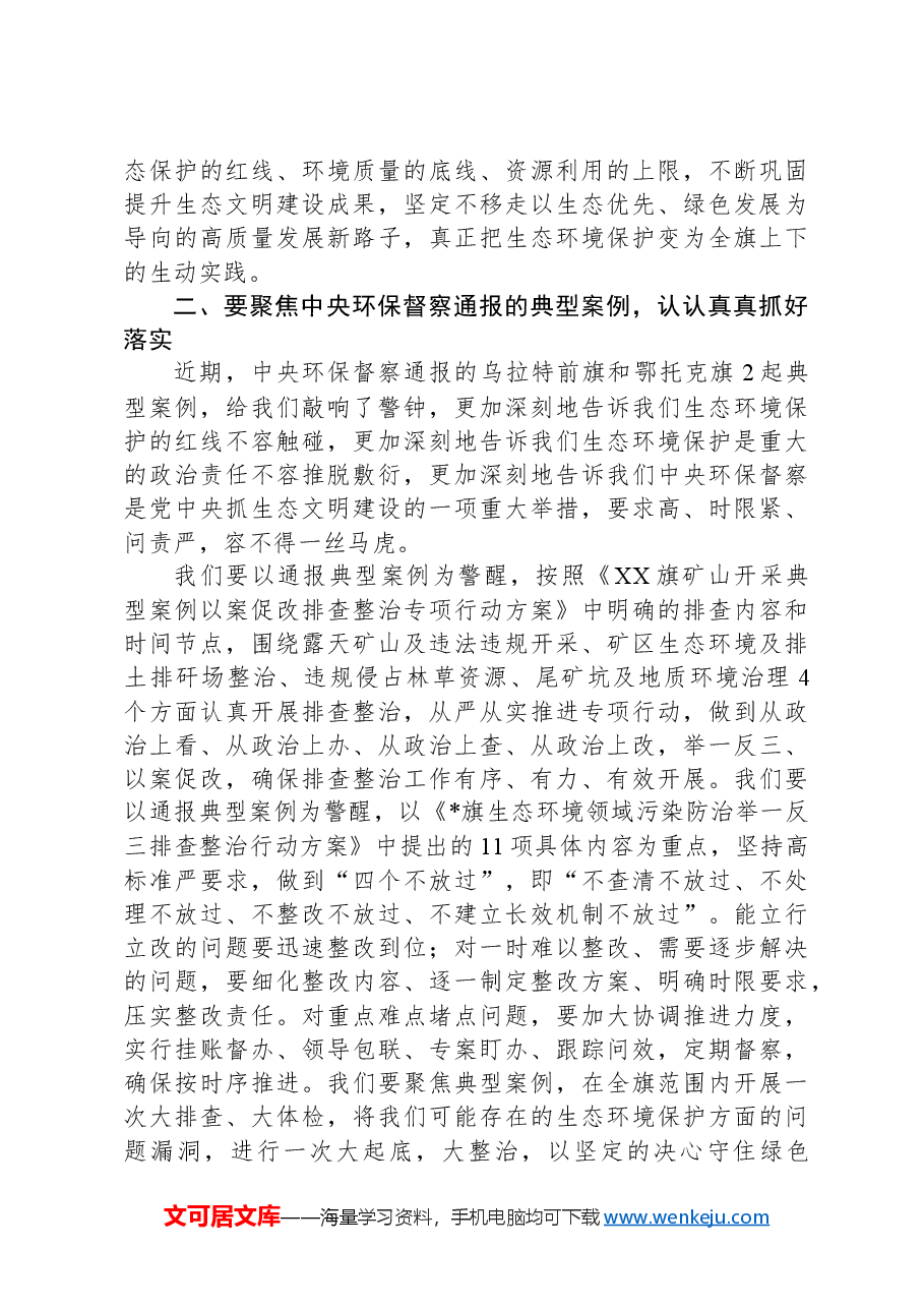 旗长在2024年旗委理论学习中心组习近平生态文明思想专题研讨会上的发言.docx,第2页预览