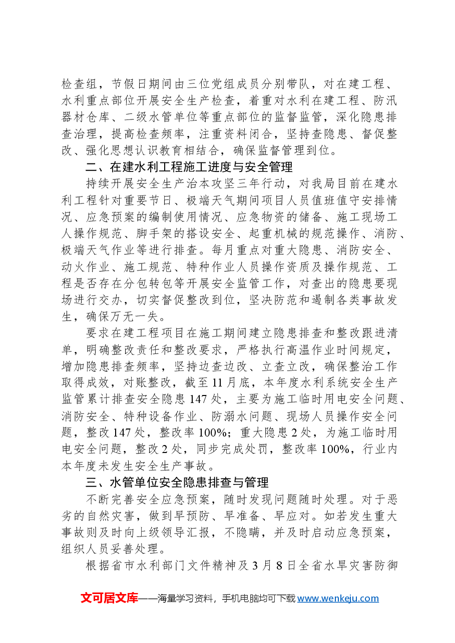 XX县水利局2024年度安全生产工作总结.docx，第2页预览