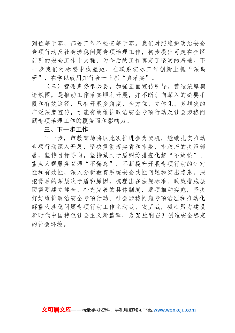 在维护政治安全专项行动及社会涉稳问题专项治理工作推进会上讲话.docx,第3页预览