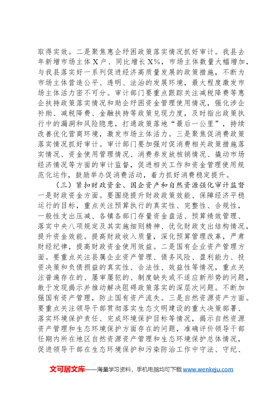2024年在全县审计工作会议上的讲话.docx,第3页预览