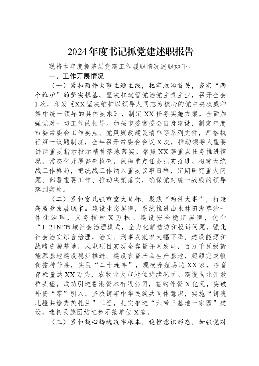 2024年度书记抓党建述职报告.docx,第1页预览