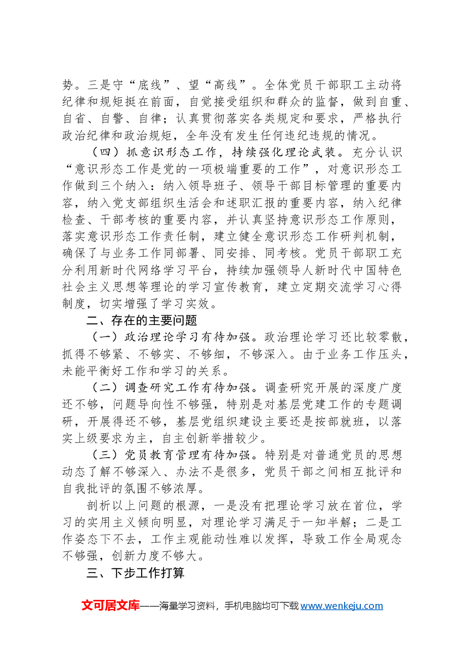 2024年基层党组织书记履行党建工作职责述职评议报告.docx,第3页预览