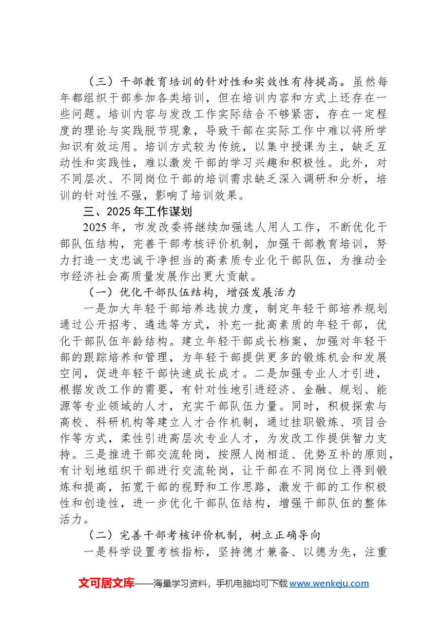 市发改委关于2024年选人用人专项工作报告.docx,第4页预览