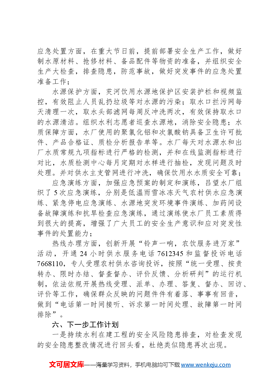 XX县水利局2024年度安全生产工作总结.docx，第4页预览