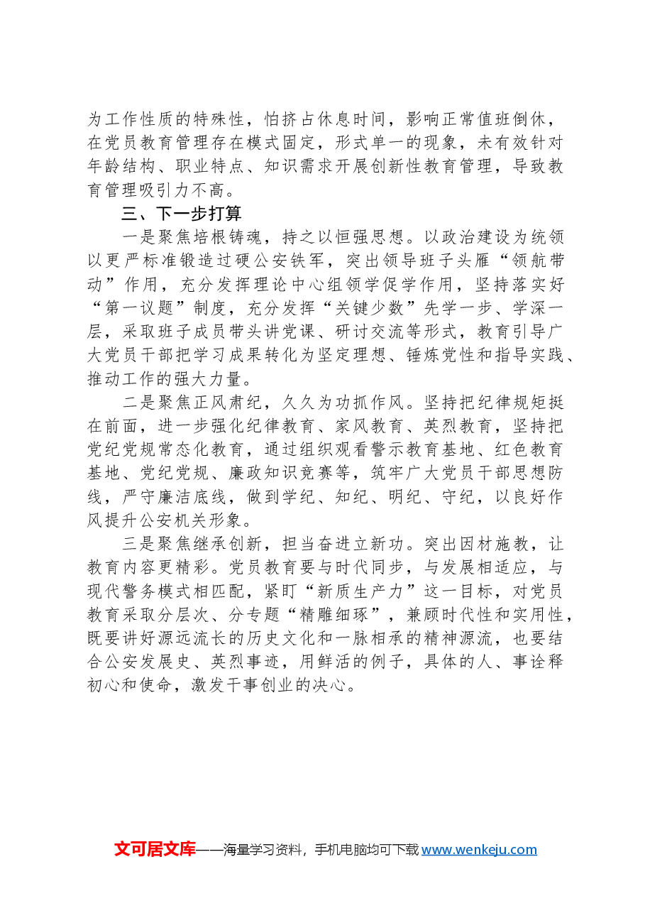 XX分局2024年党建工作总结.docx,第3页预览