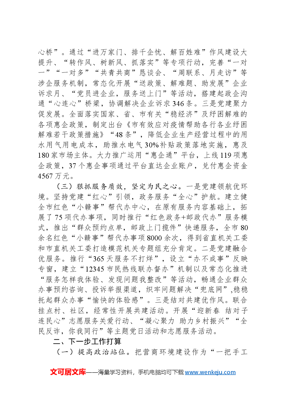 市行政审批局2024年优化营商环境工作总结.docx,第2页预览