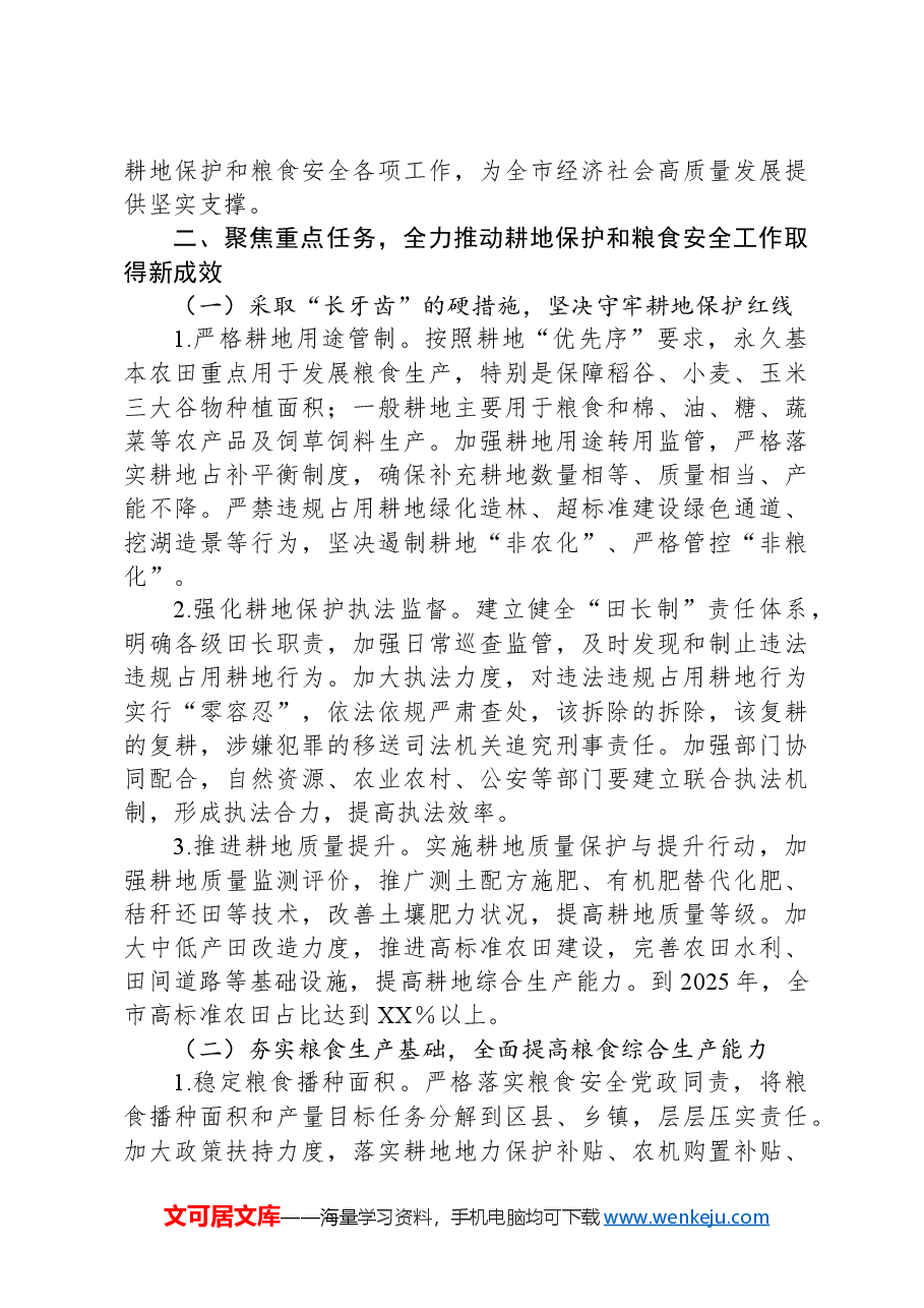 市长在2024年全市耕地保护和粮食安全专题工作推进会上的讲话.docx,第3页预览