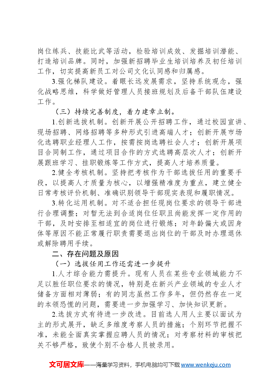 2024年某国企选人用人自查工作报告.docx,第2页预览