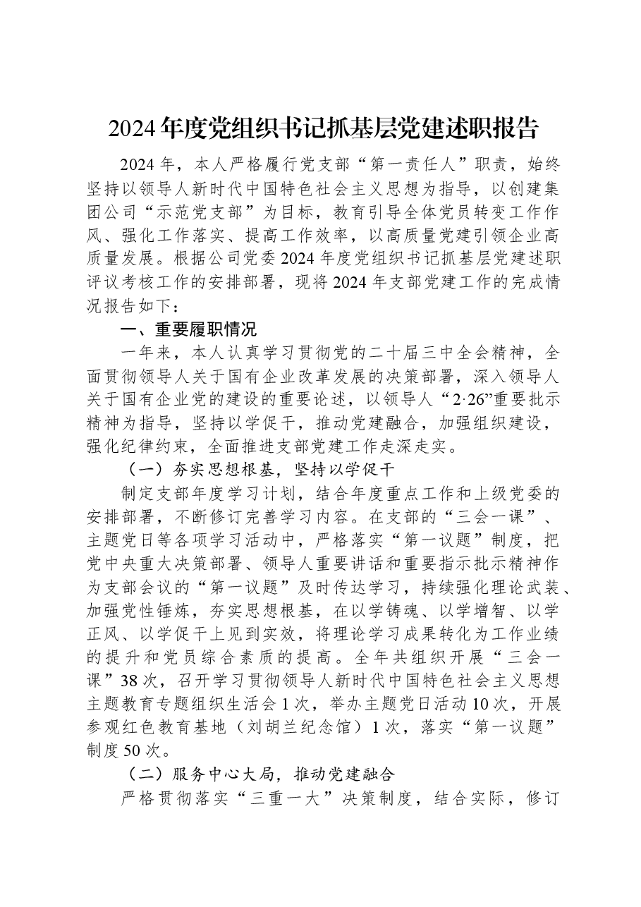 2024年度党组织书记抓基层党建述职报告.docx,第1页预览