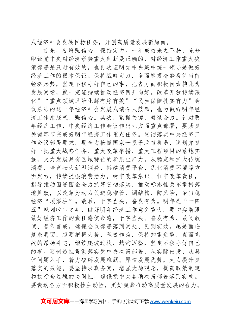 学习贯彻2024年中央经济工作会议精神交流发言.docx,第3页预览