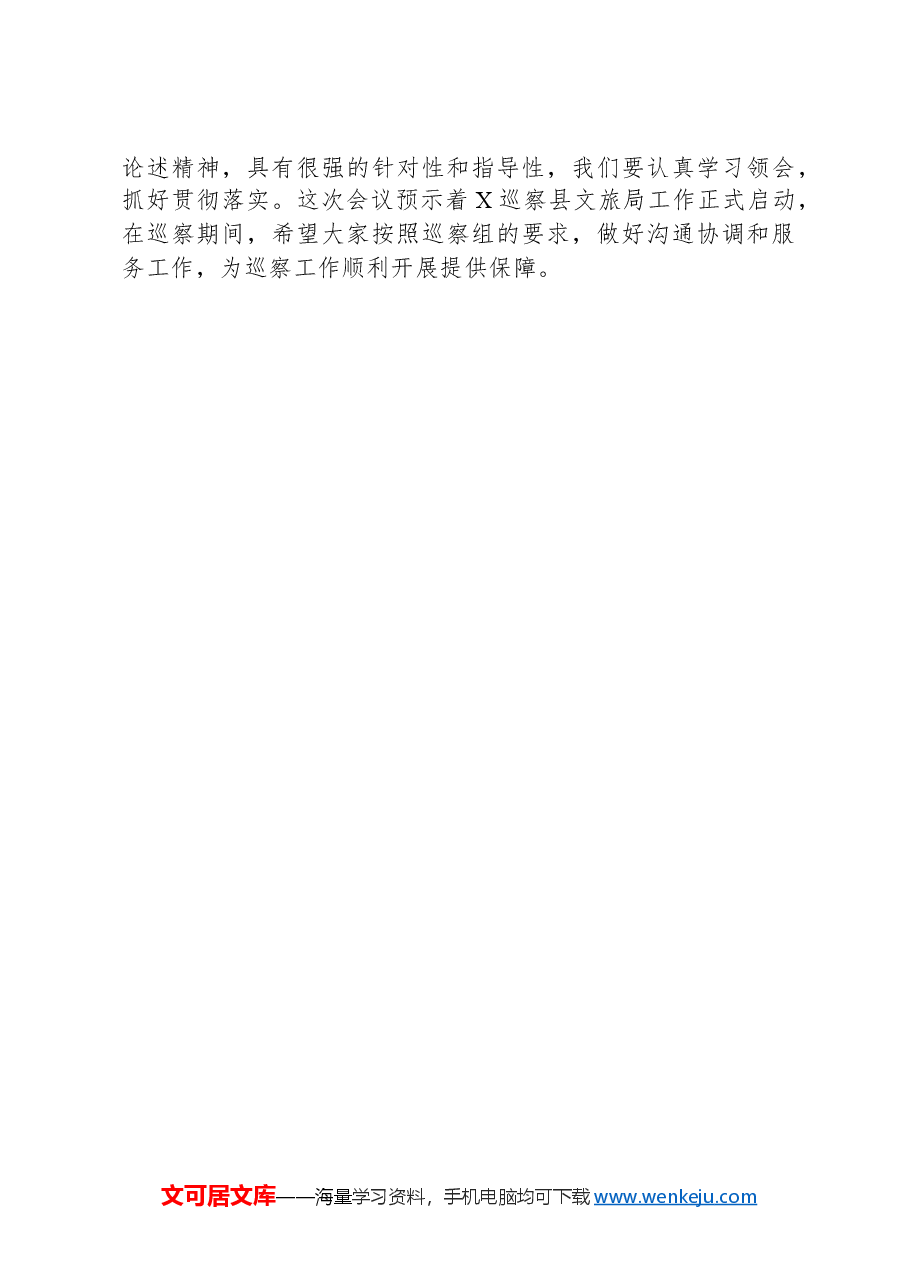县文旅局党组书记在巡察工作动员会上的表态讲话.docx，第3页预览