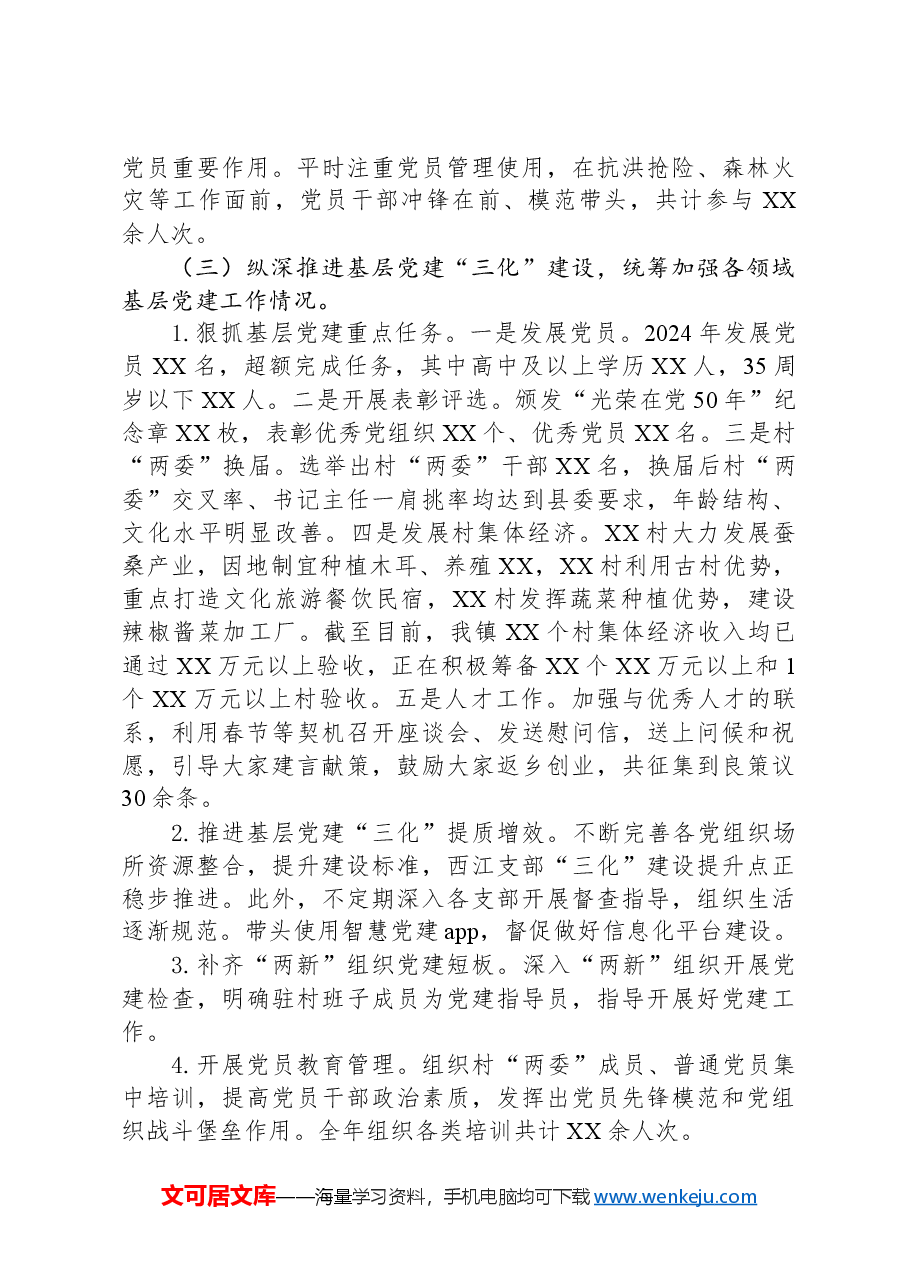 XX乡镇2024年度党建工作总结报告.docx,第2页预览
