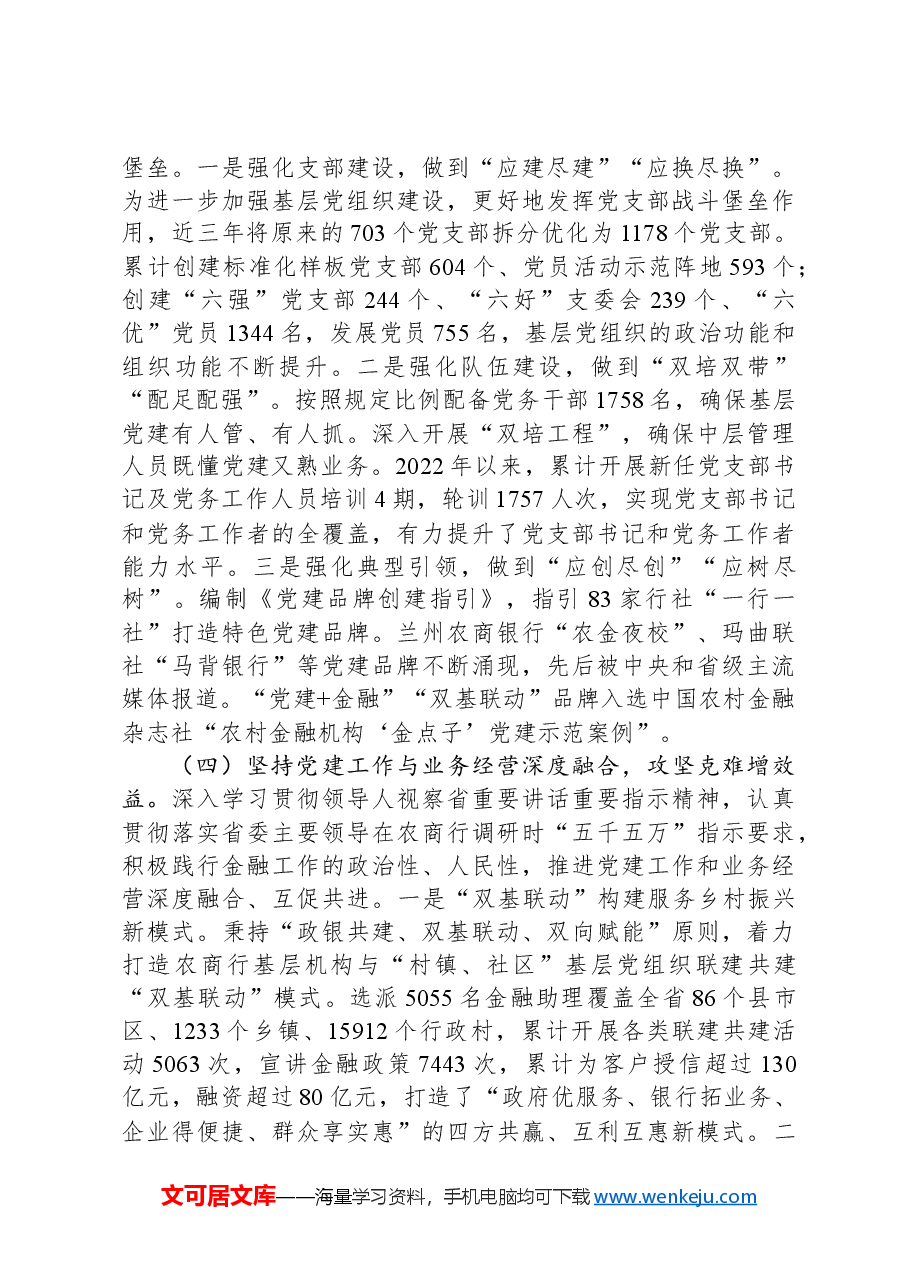 农商行党委书记2024年述职述廉述党建工作报告.docx,第3页预览