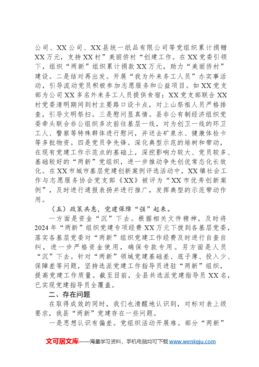 2024年XX县两新工委书记抓党建述职报告.docx,第3页预览